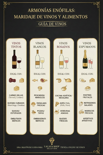 Infografía guía de Maridaje de Vino