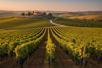 Viñedo en la Toscana Italiana