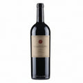 Botella de vino tinto Massetino 2022 Toscana IGT etiqueta minimalista gris y negra