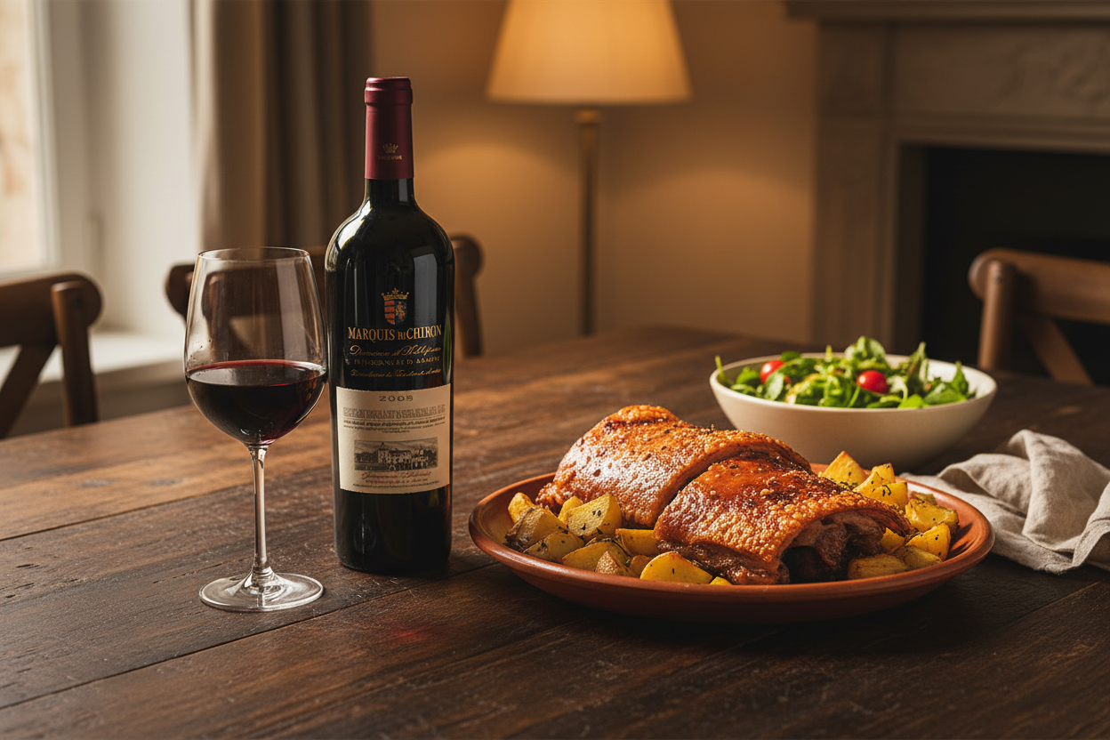 Maridaje de vino tinto marqués de griñon graciano