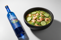 Aguachiles de camarón con Mezcal Ticony