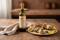Arak Fakra con pescado frito y tarator