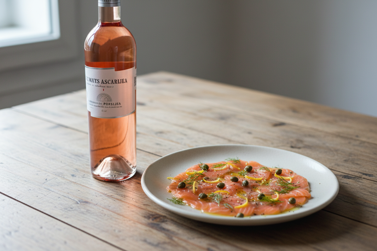 B&G Côtes de Provence con carpaccio de salmón