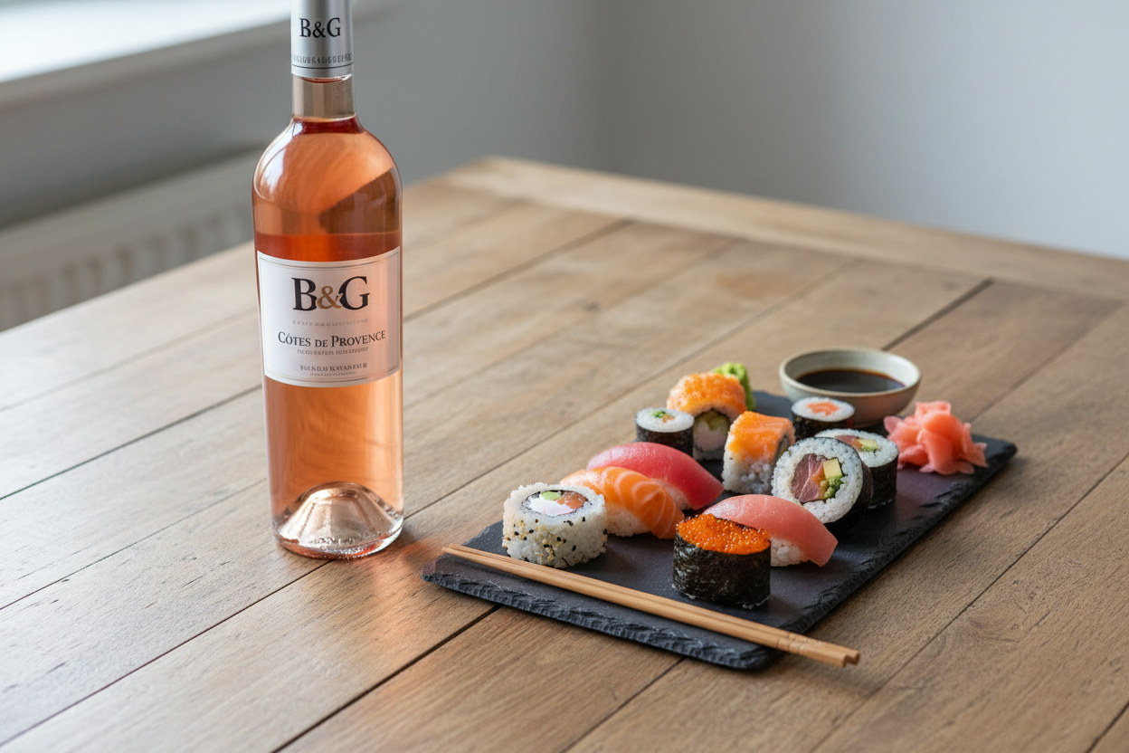 B&G Côtes de Provence con sushi premium