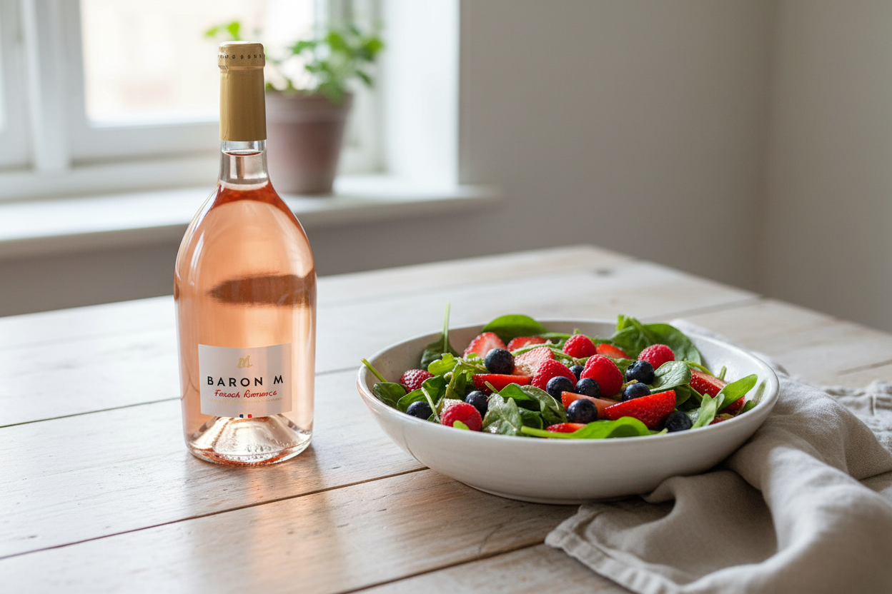 Baron Maxime French Romance con ensalada de frutos rojos