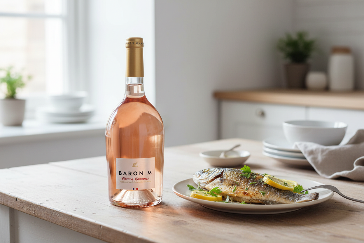 Baron Maxime French Romance con pescado blanco