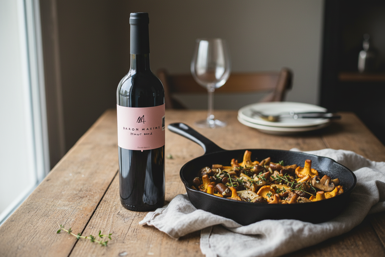 Baron Maxime Pinot Noir con setas