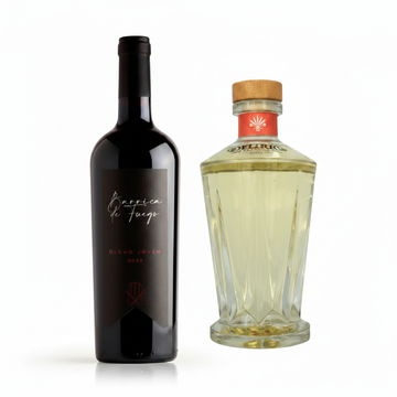 Barrica de Fuego y Mezcal Delirio fondo blanco