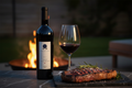 Bife con Pozo de Luna Merlot