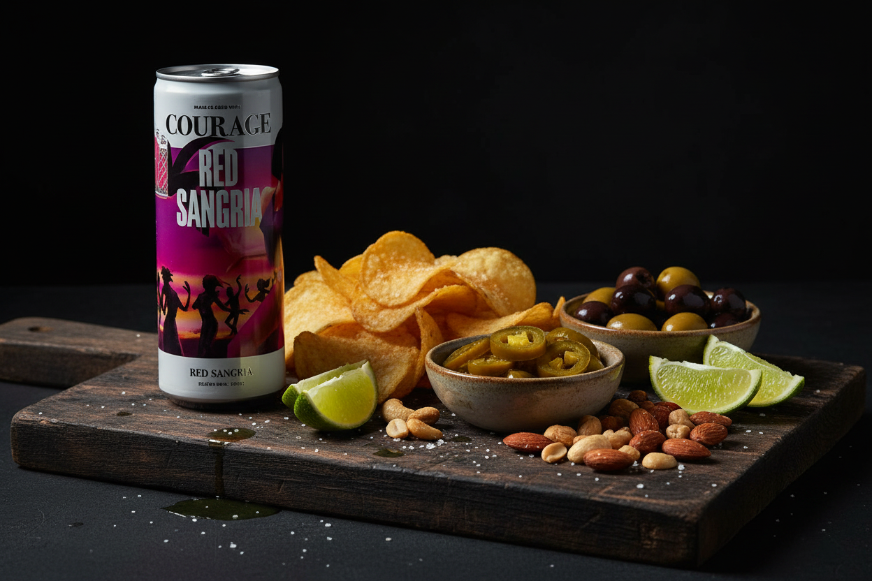 Botanas con Sangría Courage