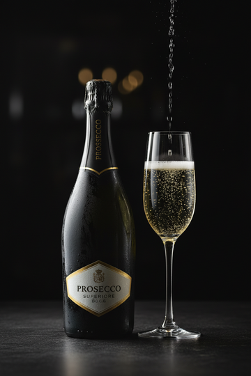 Botella de Prosecco con copa – La Cava