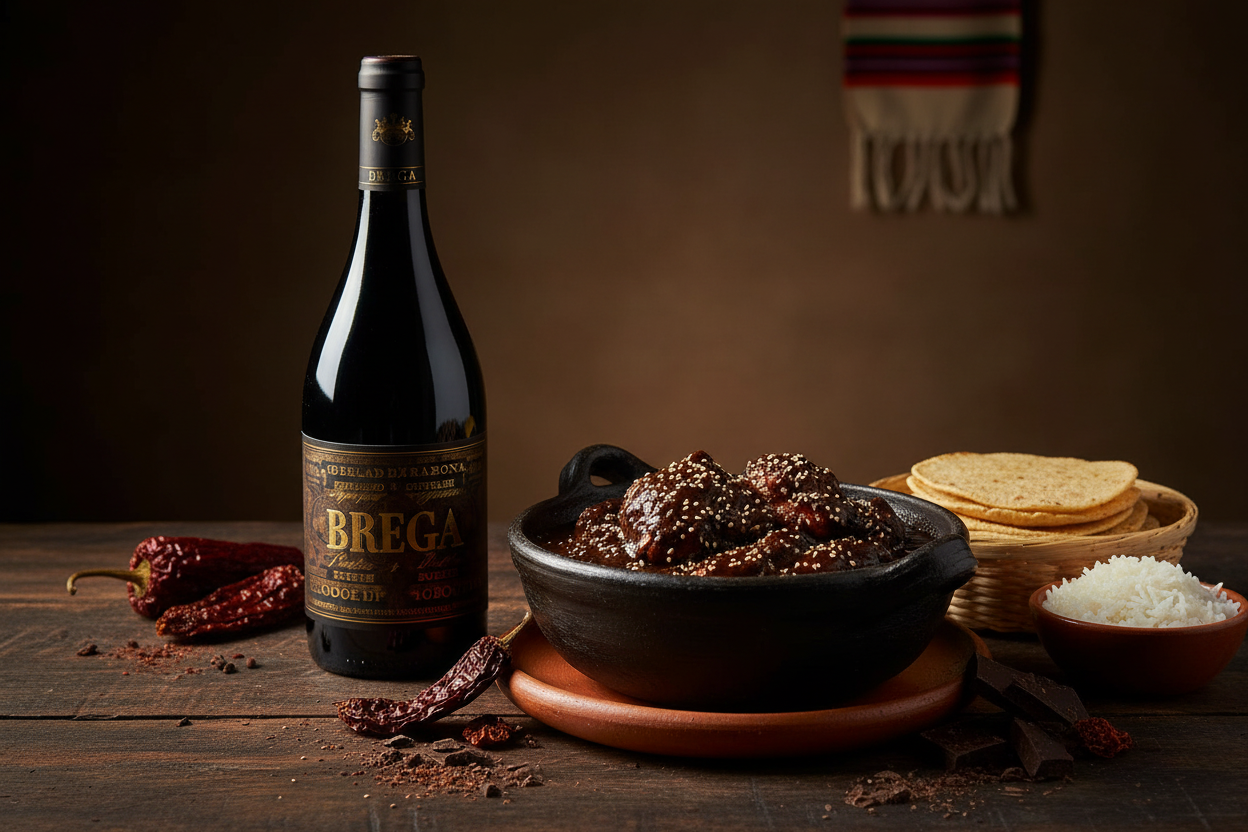 Brega con Mole Poblano