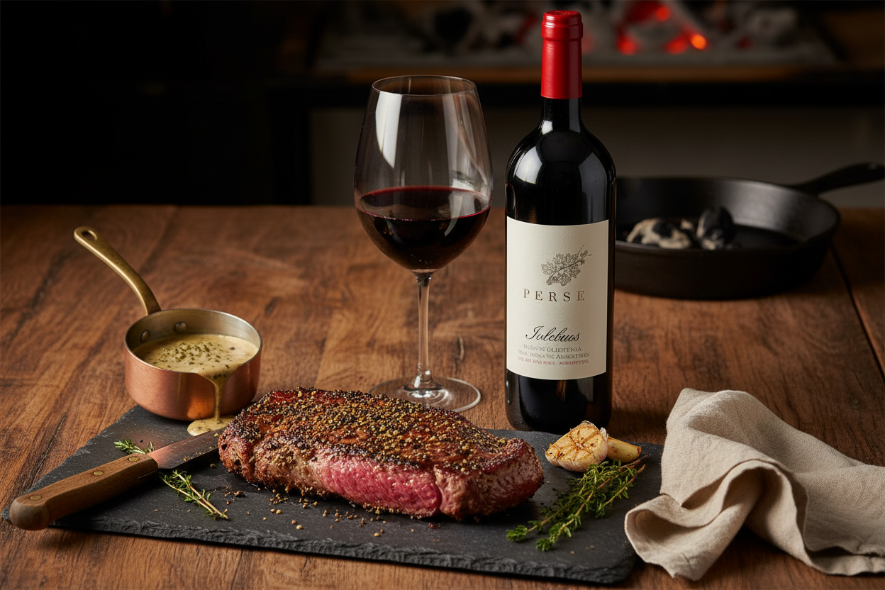 Bressia Iubileus Malbec Argentina - Bife de Chorizo a la Pimienta