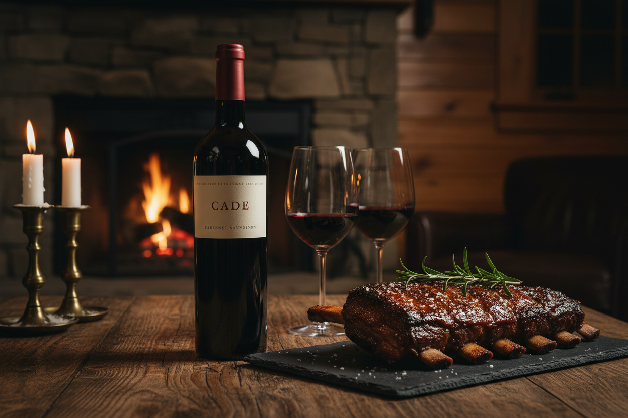 CADE Estate Cabernet Sauvignon con costillar de res en cocción lenta