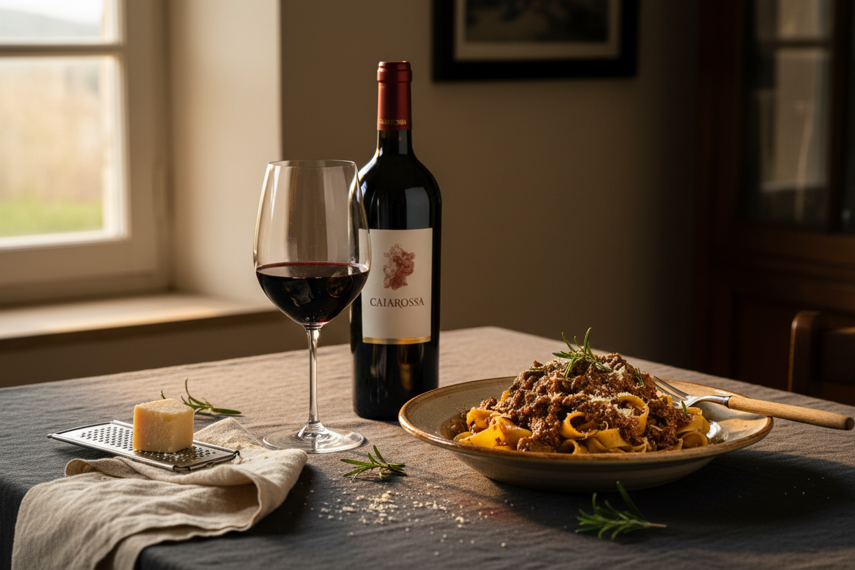 Caiarossa 2018 Super Toscano IGT Toscana Italia - Pappardelle con Ragù di Cinghiale