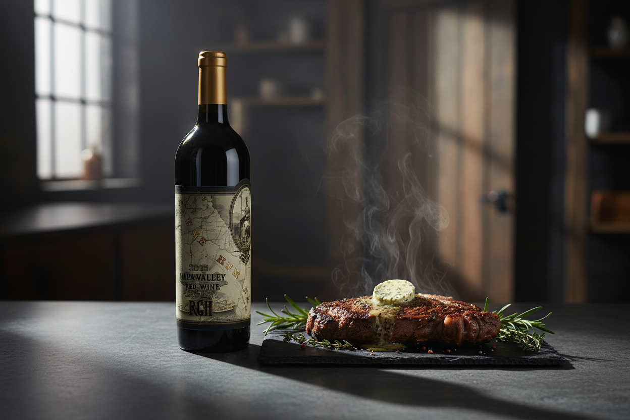 Carne Humana Red Blend con Rib-eye a la mantequilla de hierbas