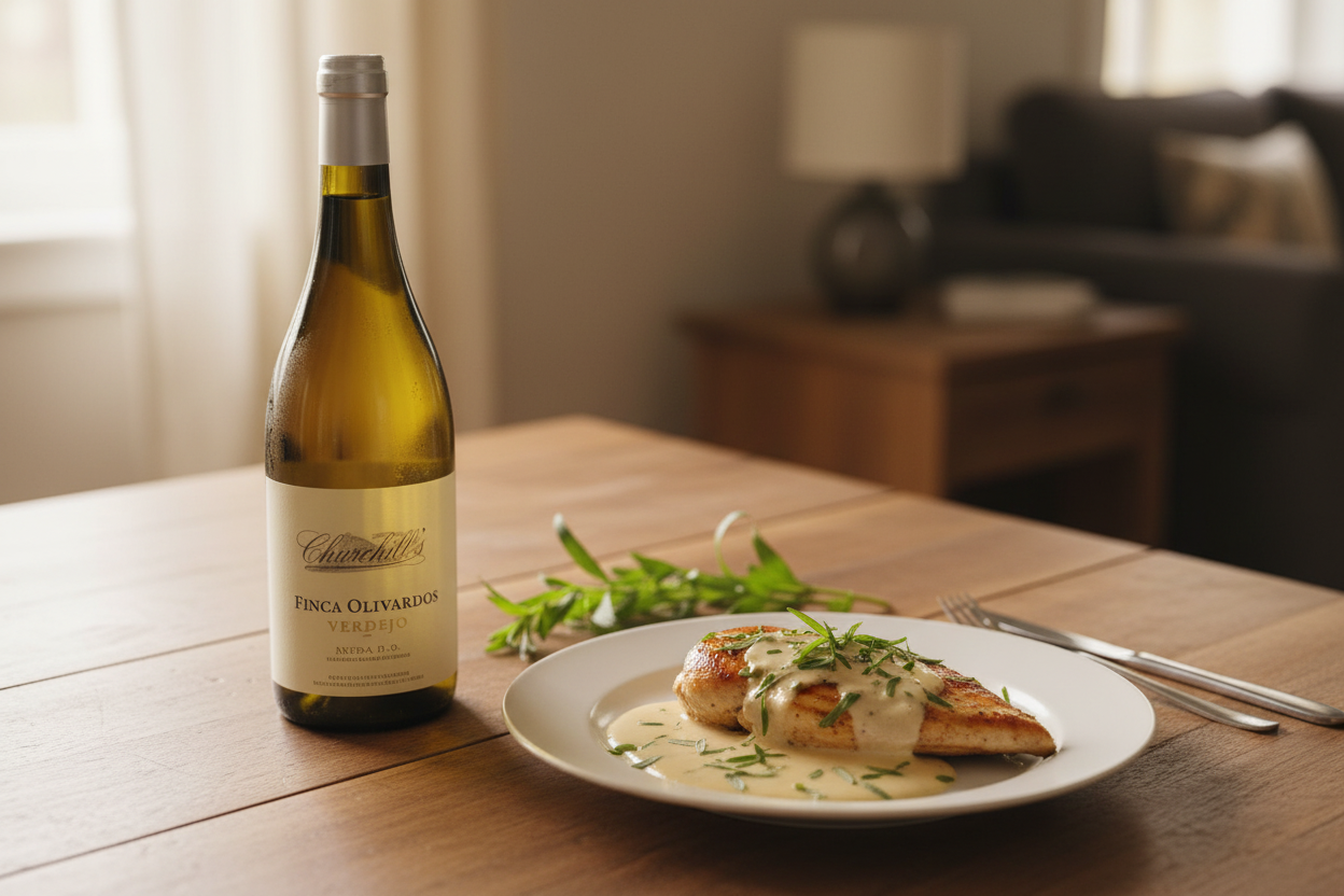Carnes blancas cremosas con Finca Calvestra Merseguera 2022