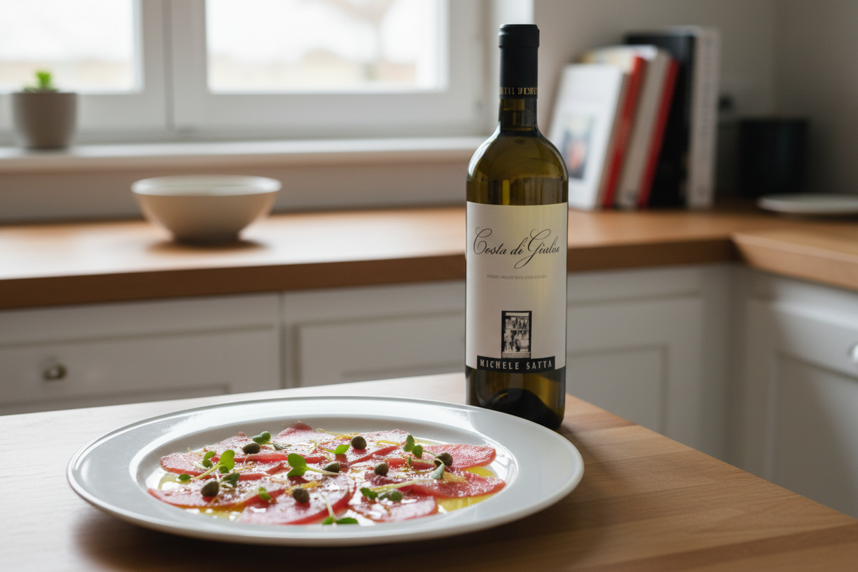 Carpaccio de atún con Costa di Giulia
