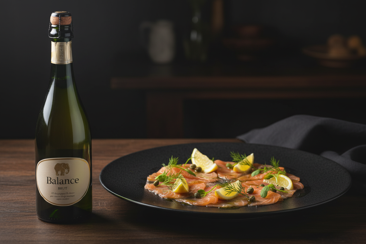 Carpaccio de salmón con Espumoso Sauvignon Blanc