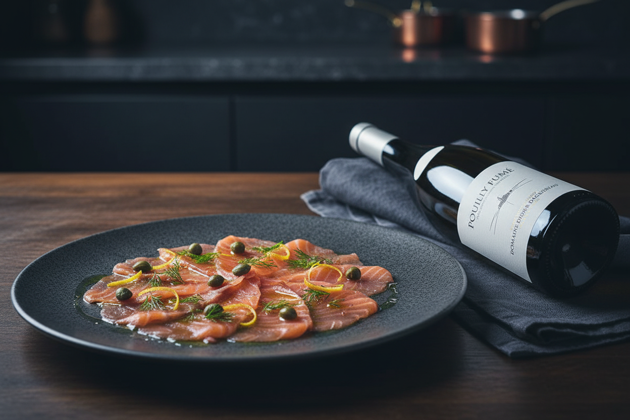 Carpaccio de salmón con Pouilly-Fumé 2023