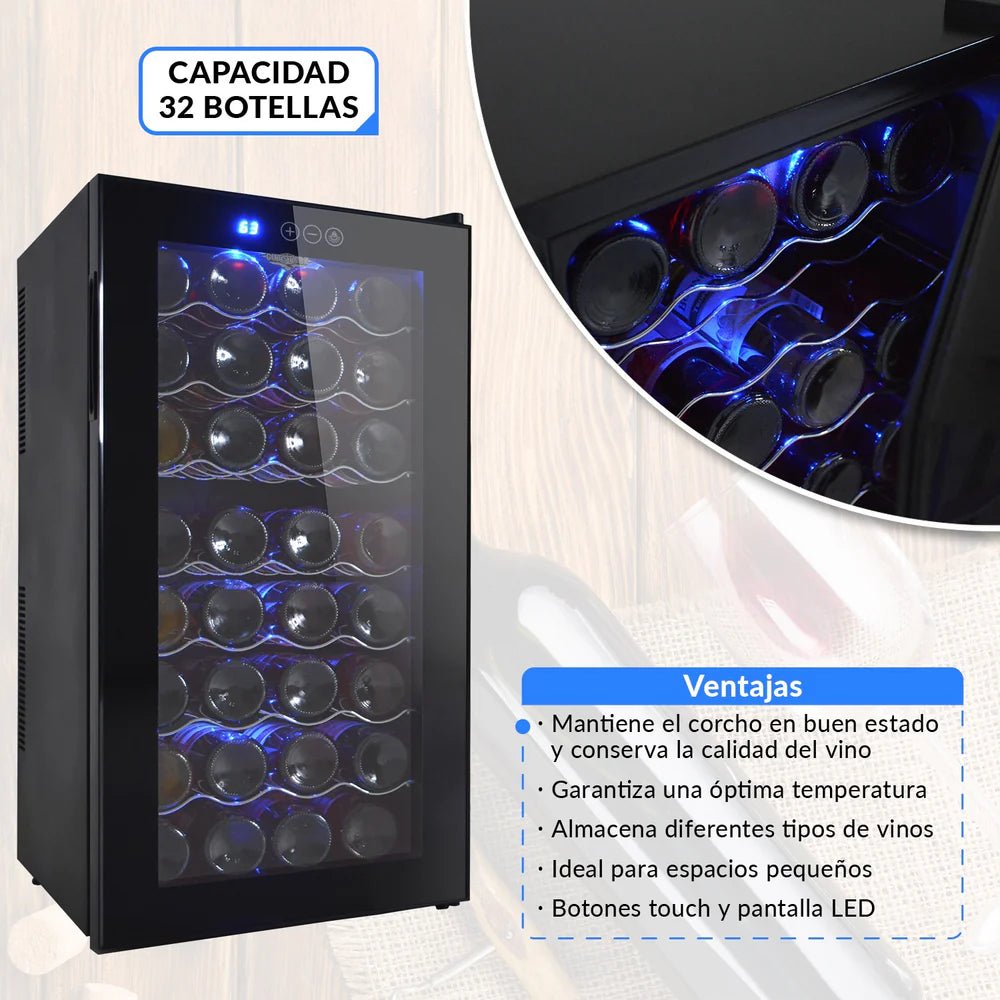 Cava de Vinos Refrigerador 32 Botellas Gustark - La Cava