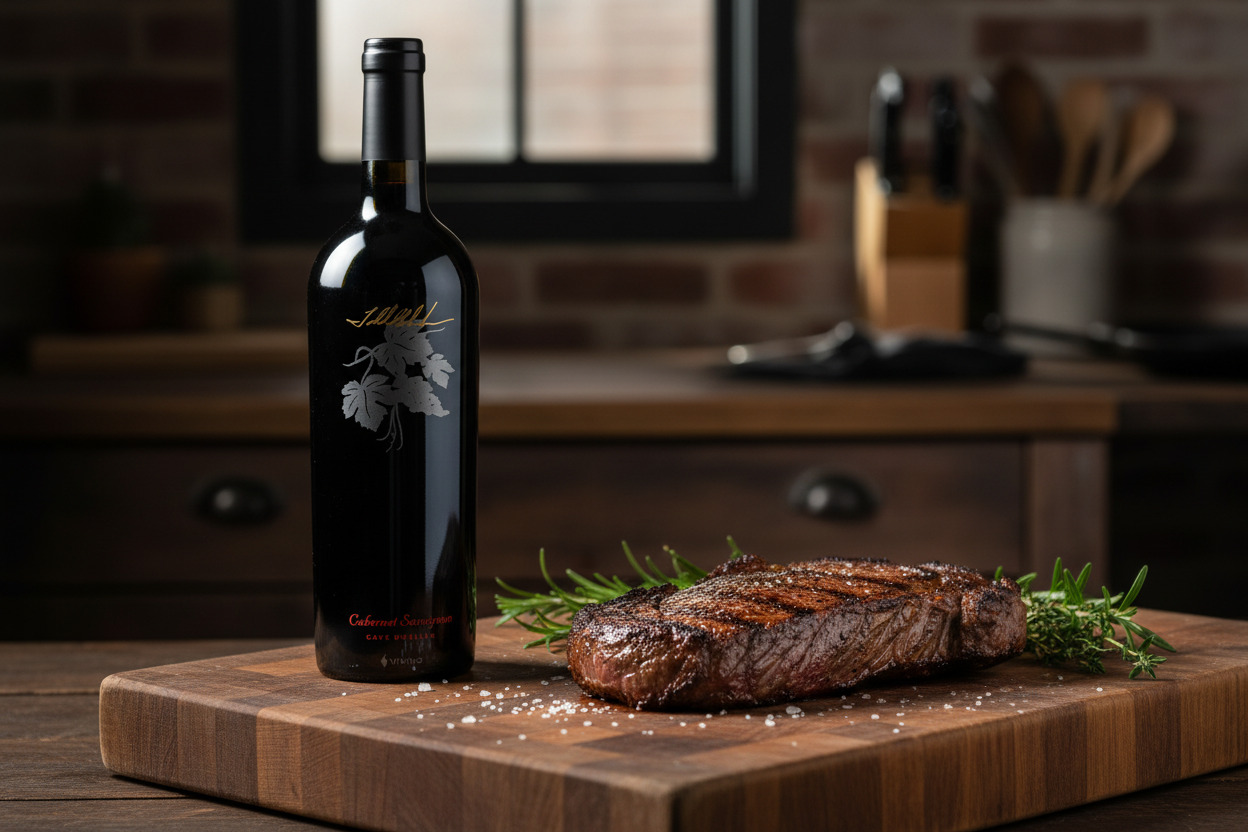Cave Dweller Cab Sauv con Rib Eye o New York