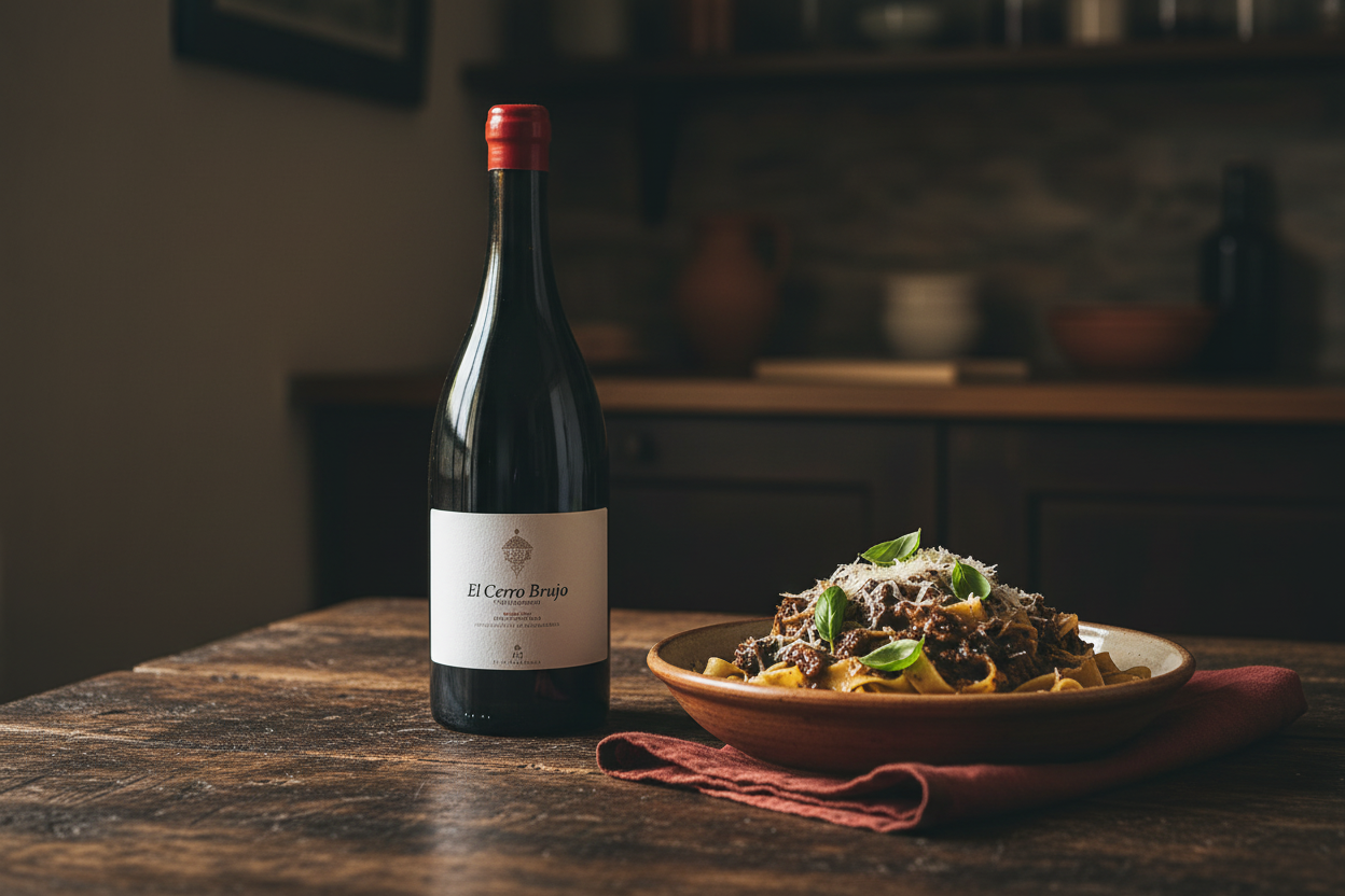 Cerro Brujo 2021 Priorat con pasta y salsa intensa