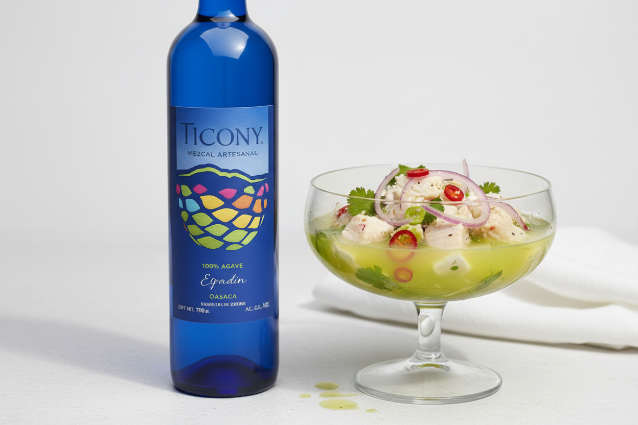 Ceviches cítricos con Mezcal Ticony