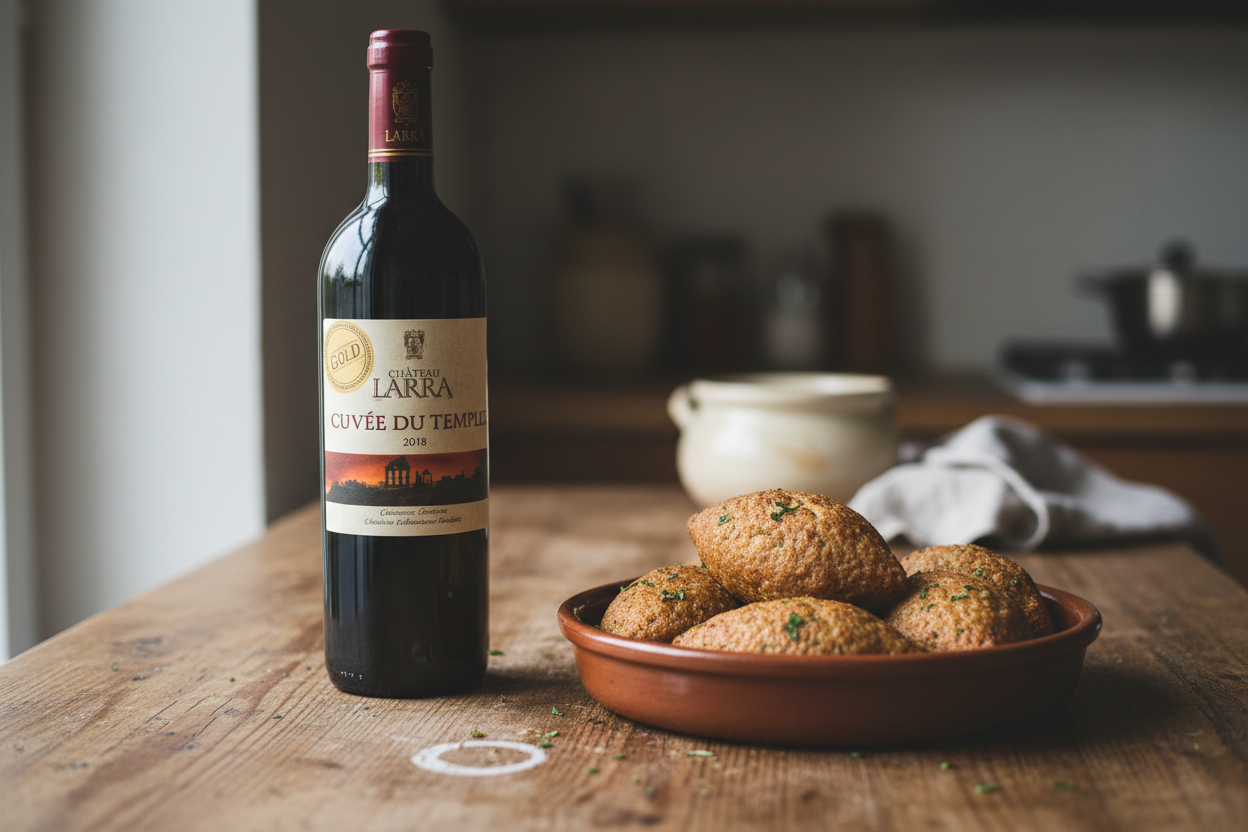 Château Fakra con kibbeh horneado