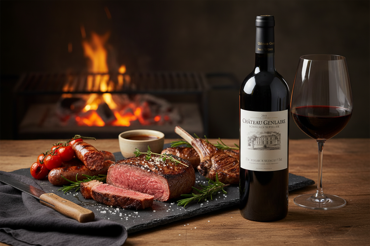 Château Genlaire AOC Bordeaux Francia - Carnes Rojas a la Parrilla