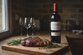 Château Magnol con carne premium a la parrilla