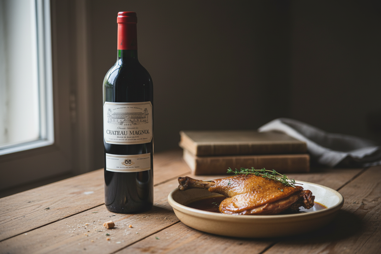 Château Magnol con pato confitado