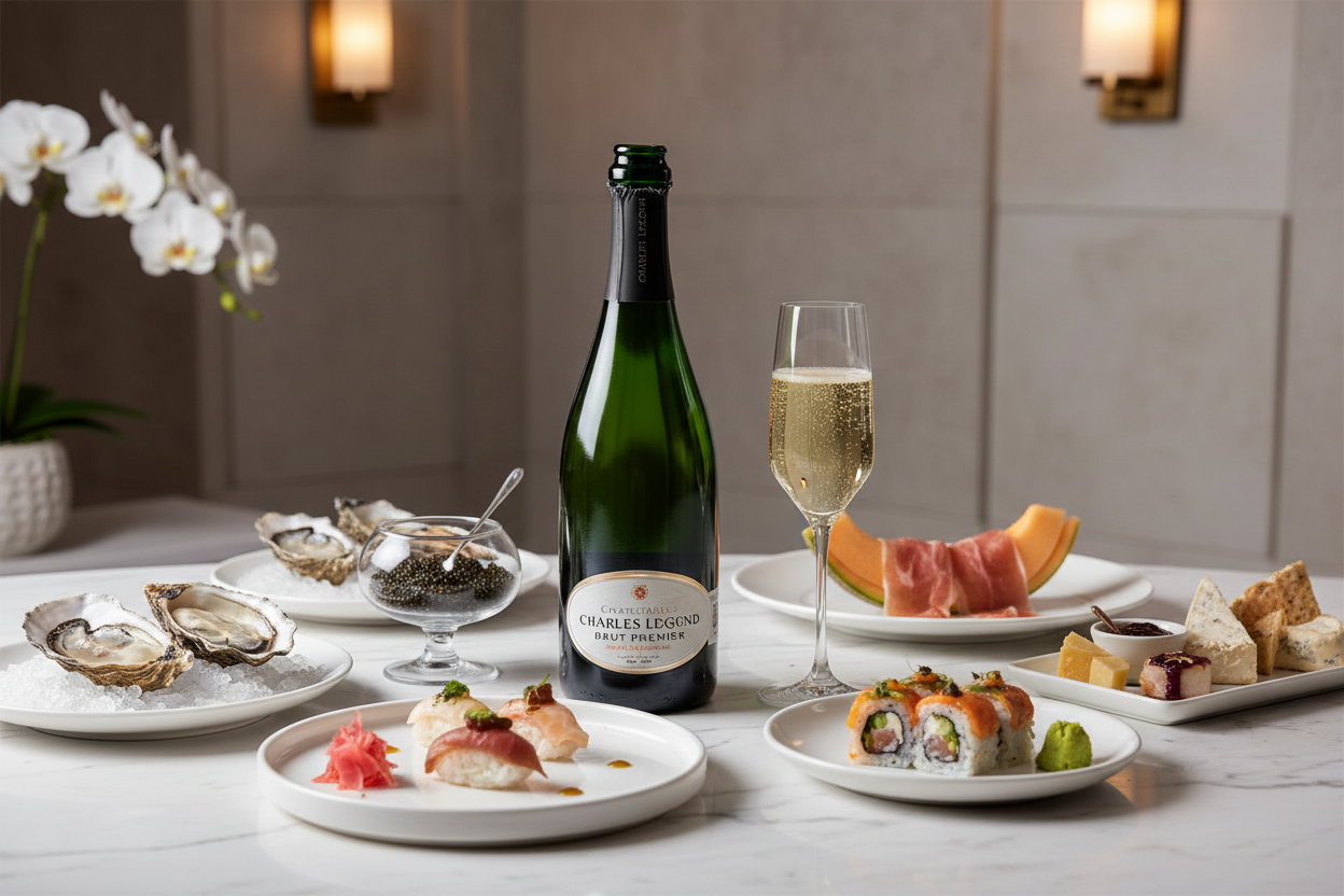 Champagne Brut Premier Charles Legend Maridaje