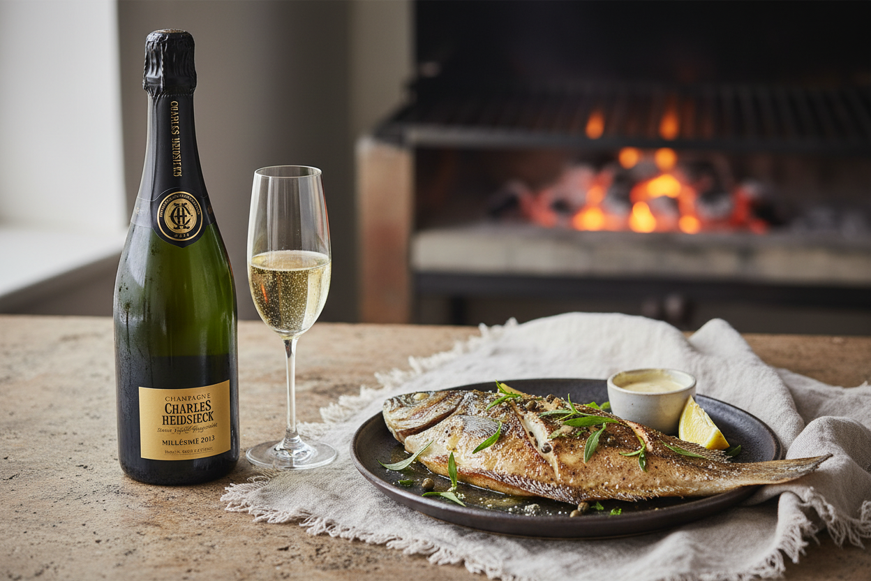 Champagne Charles Heidsieck Brut Millésimé 2013 - Turbot a la Brasa