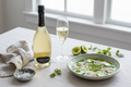 Champagne Charles Legend Blanc de Blancs - Aguachile de Callo de Hacha