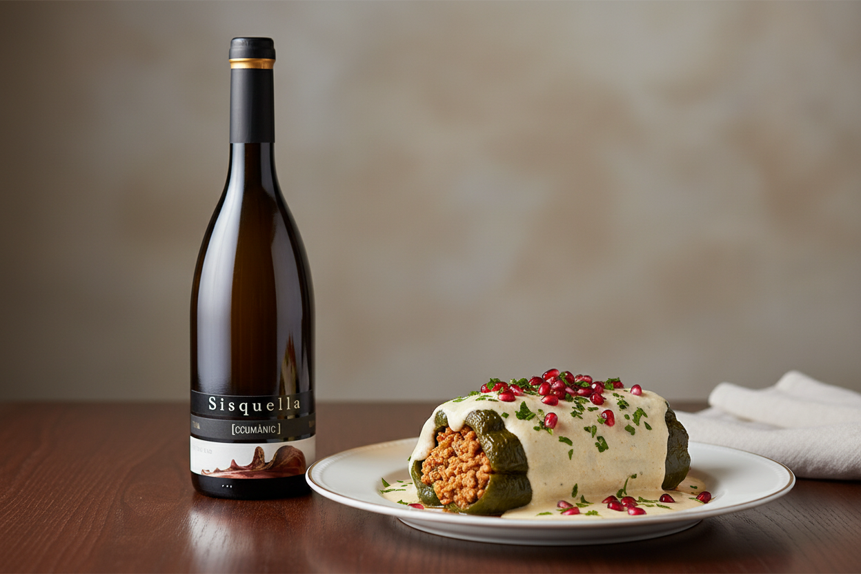 Chiles en nogada con Sisquella