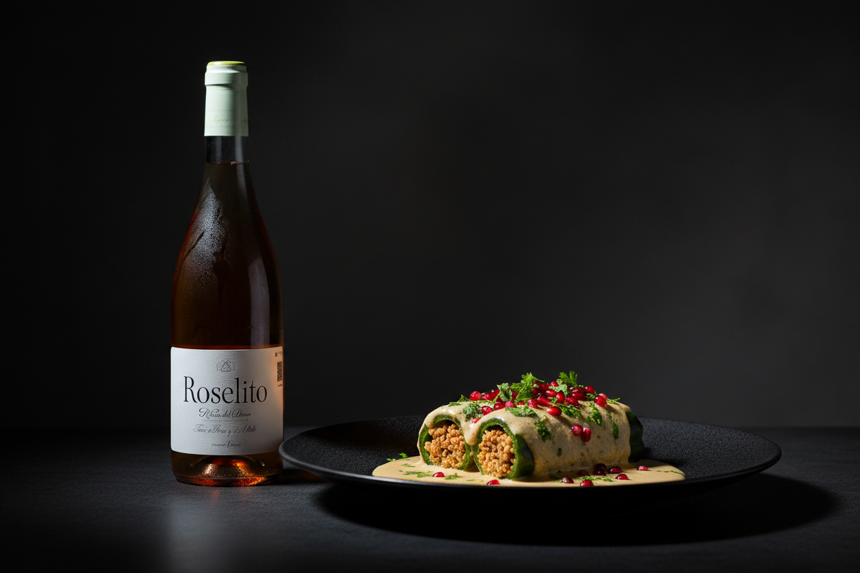 Chiles en nogada ligeros con Roselito