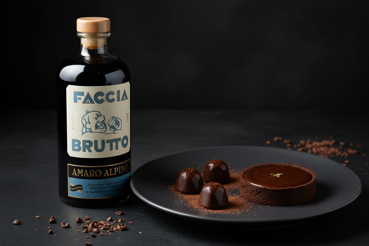 Chocolate amargo con Amaro Aplino