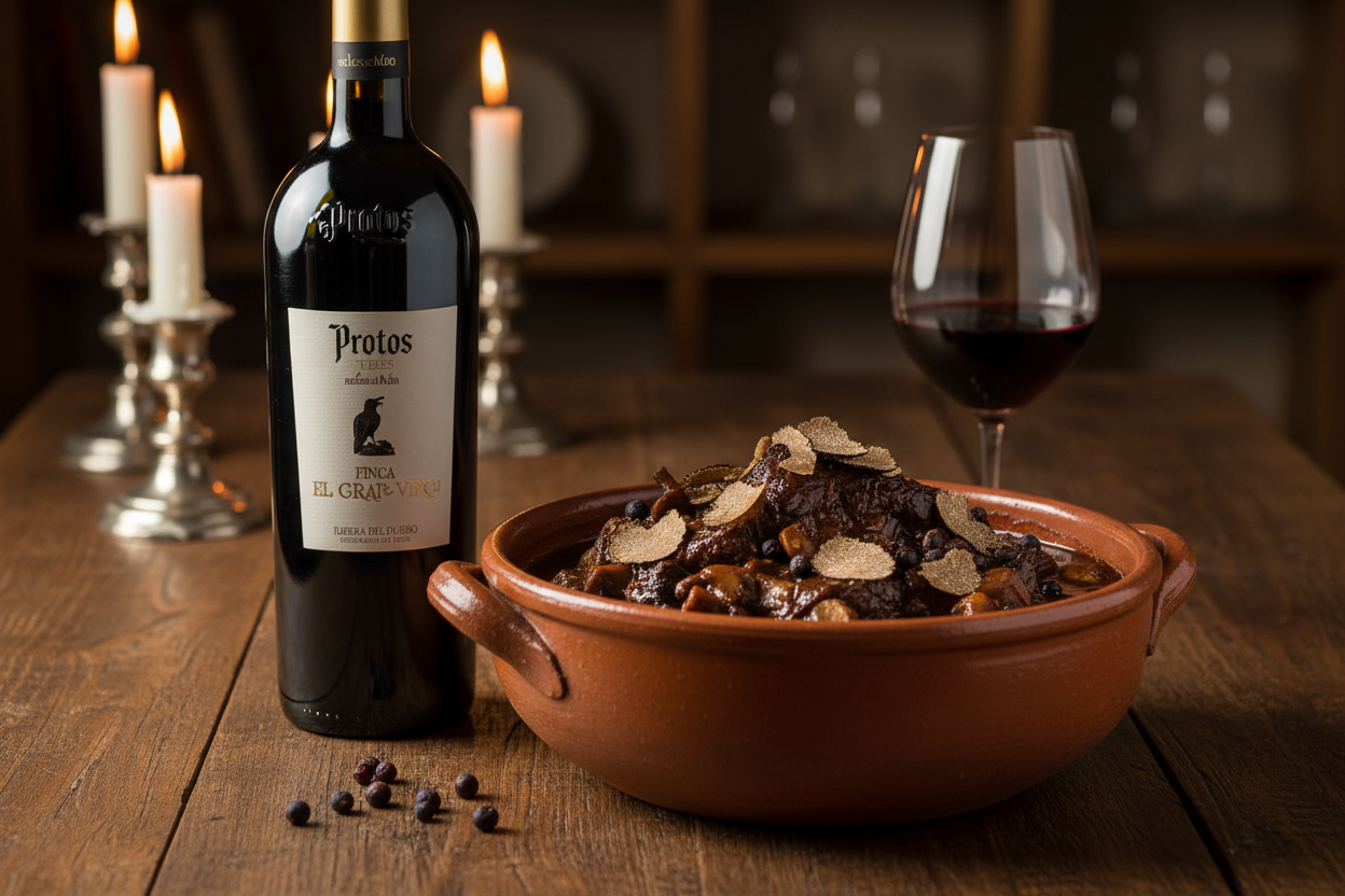 Civet de jabalí con trufa