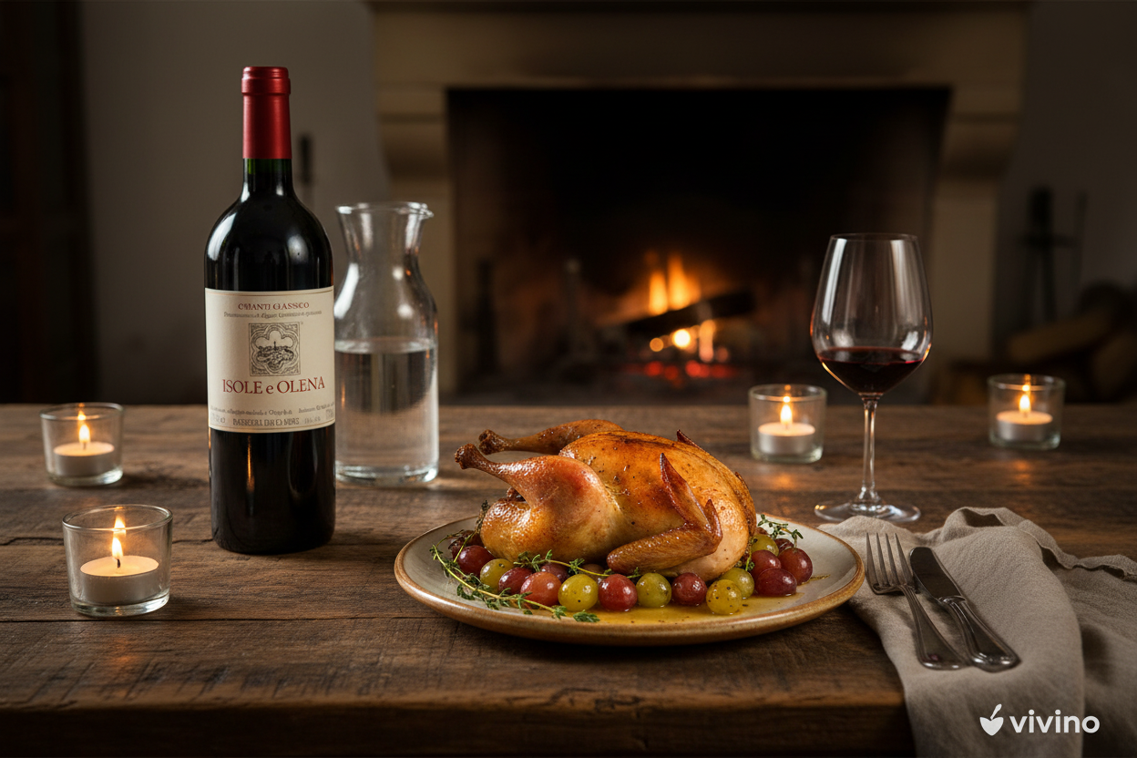 Codorniz asada con Chianti Classico
