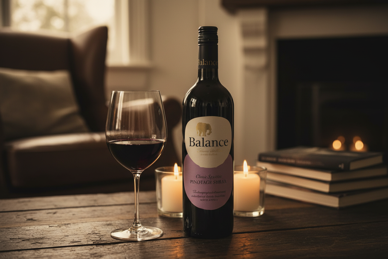 Copa casual con Pinotage Syrah