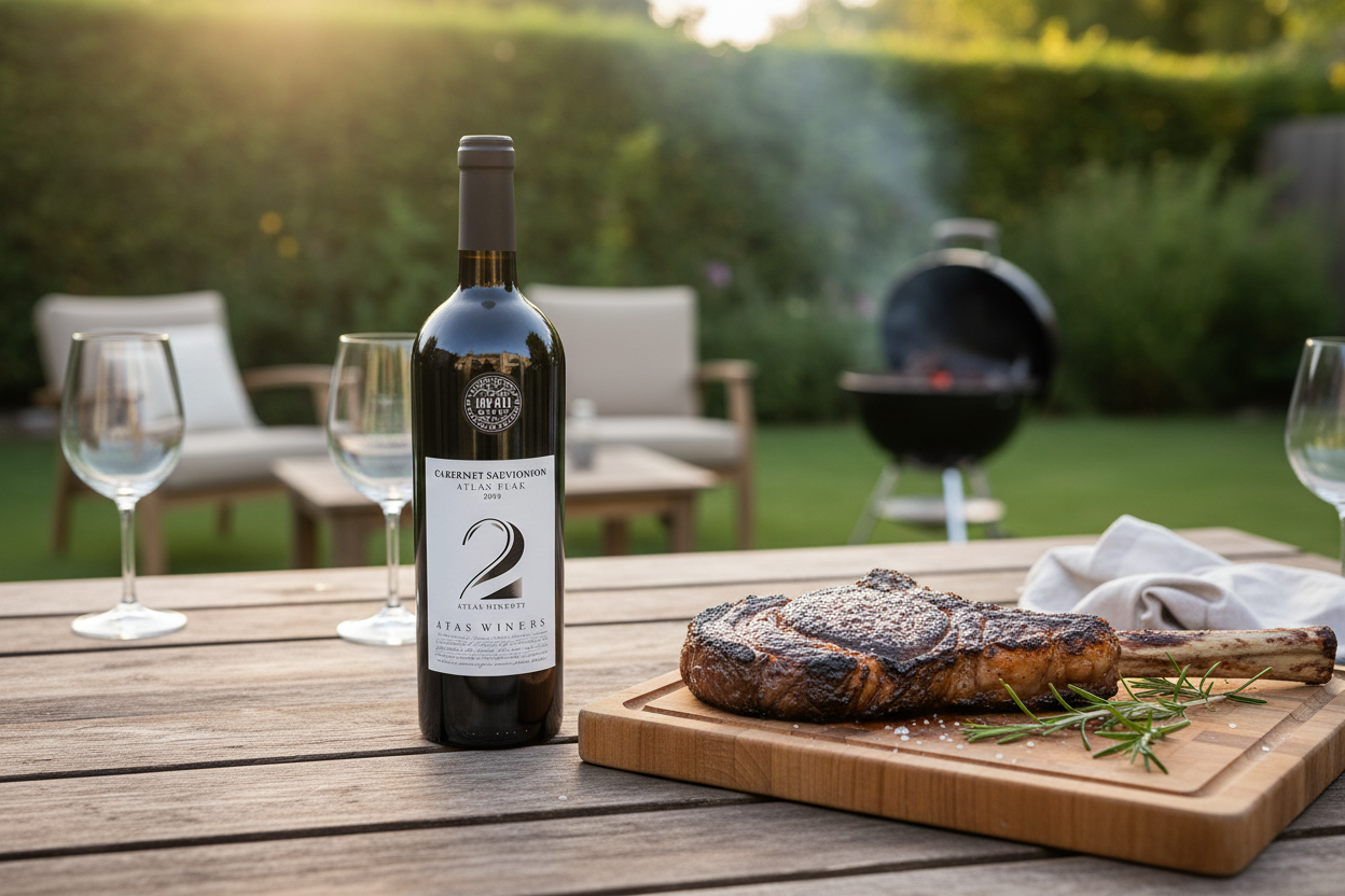 Cortes premium a la parrilla con 1848 Cabernet Sauvignon