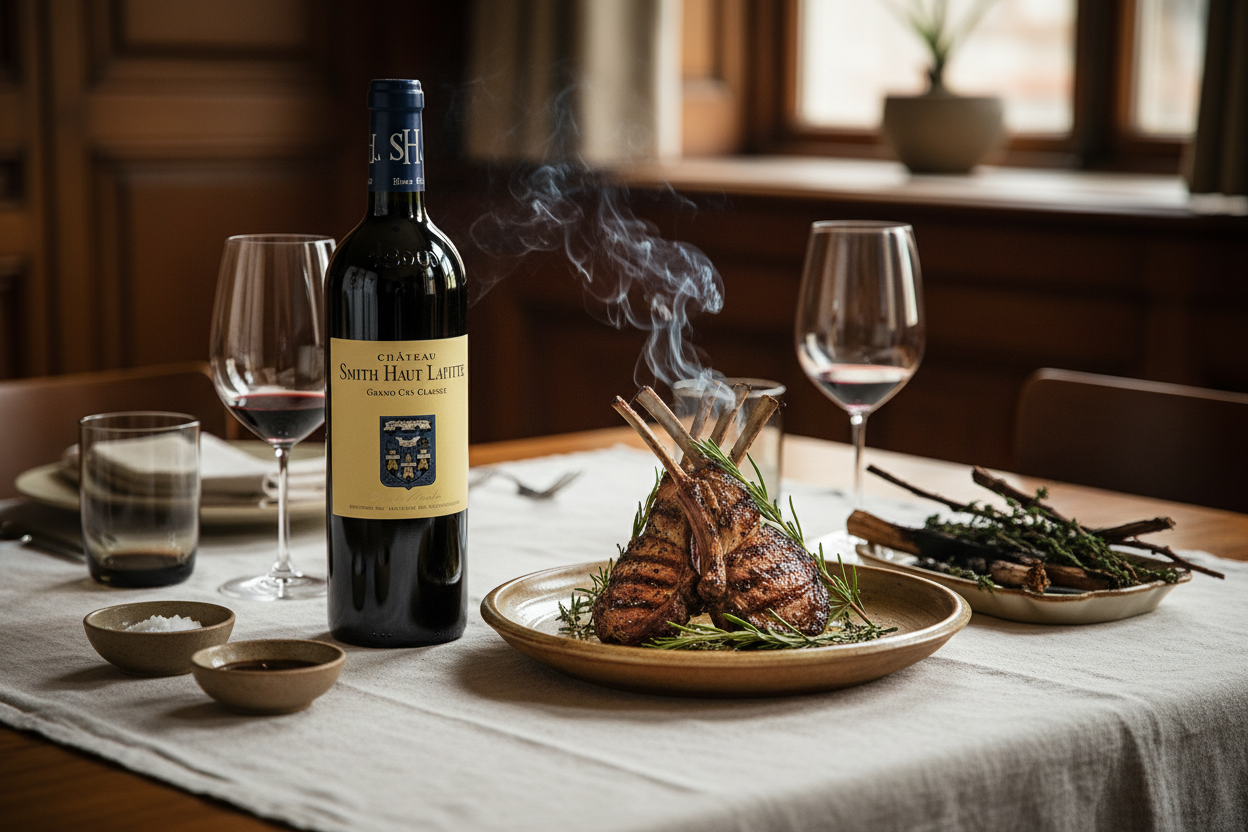 Costillar de cordero al sarmiento — Château Smith Haut Lafitte 2017
