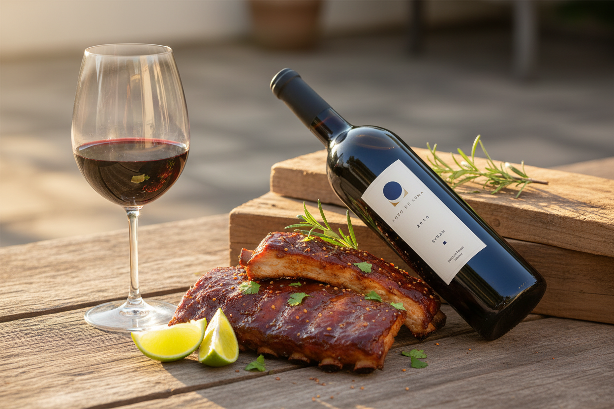 Costillitas con Pozo de Luna Syrah