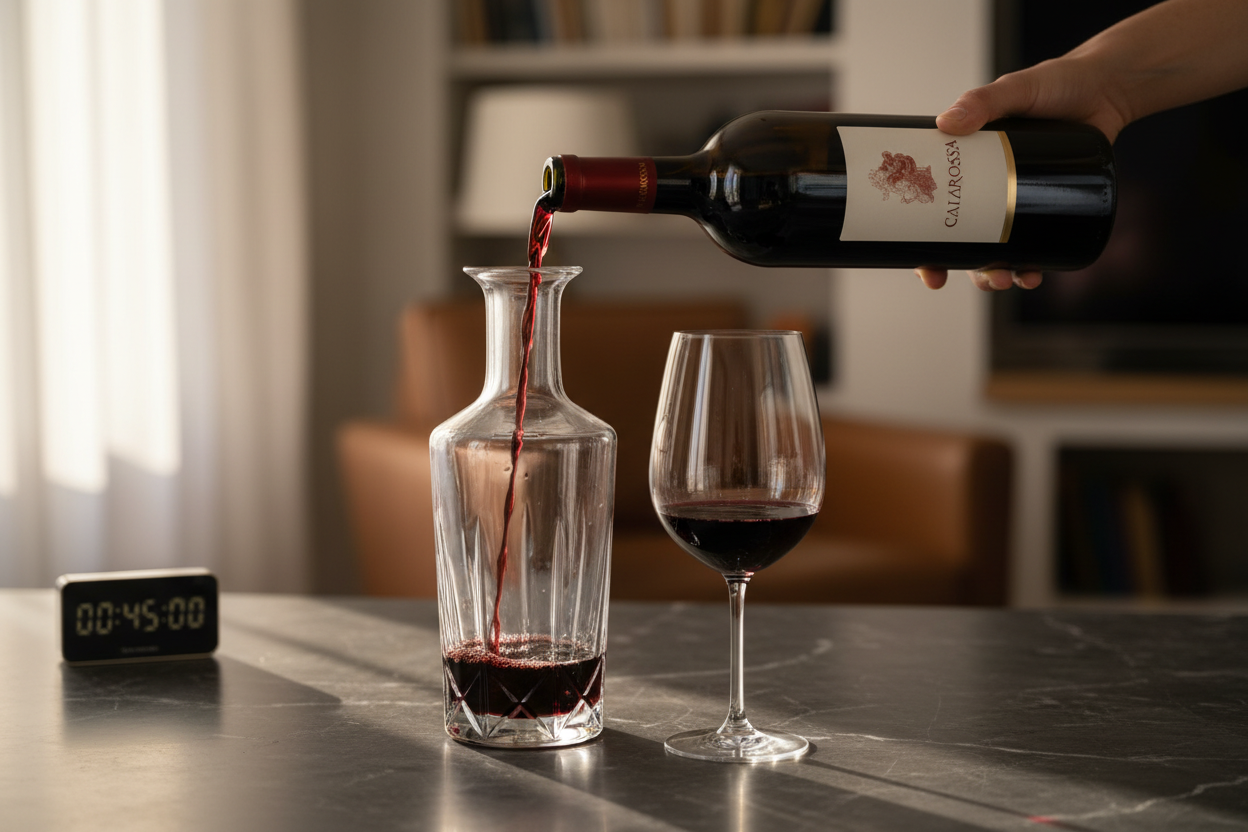 Decantación 45 minutos — Caiarossa 2018