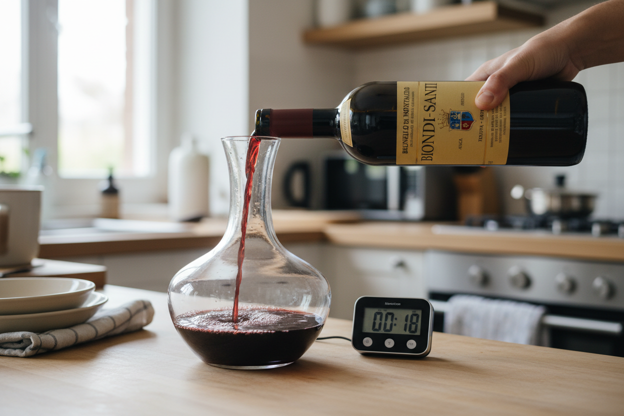 Decantación con Rosso di Montalcino