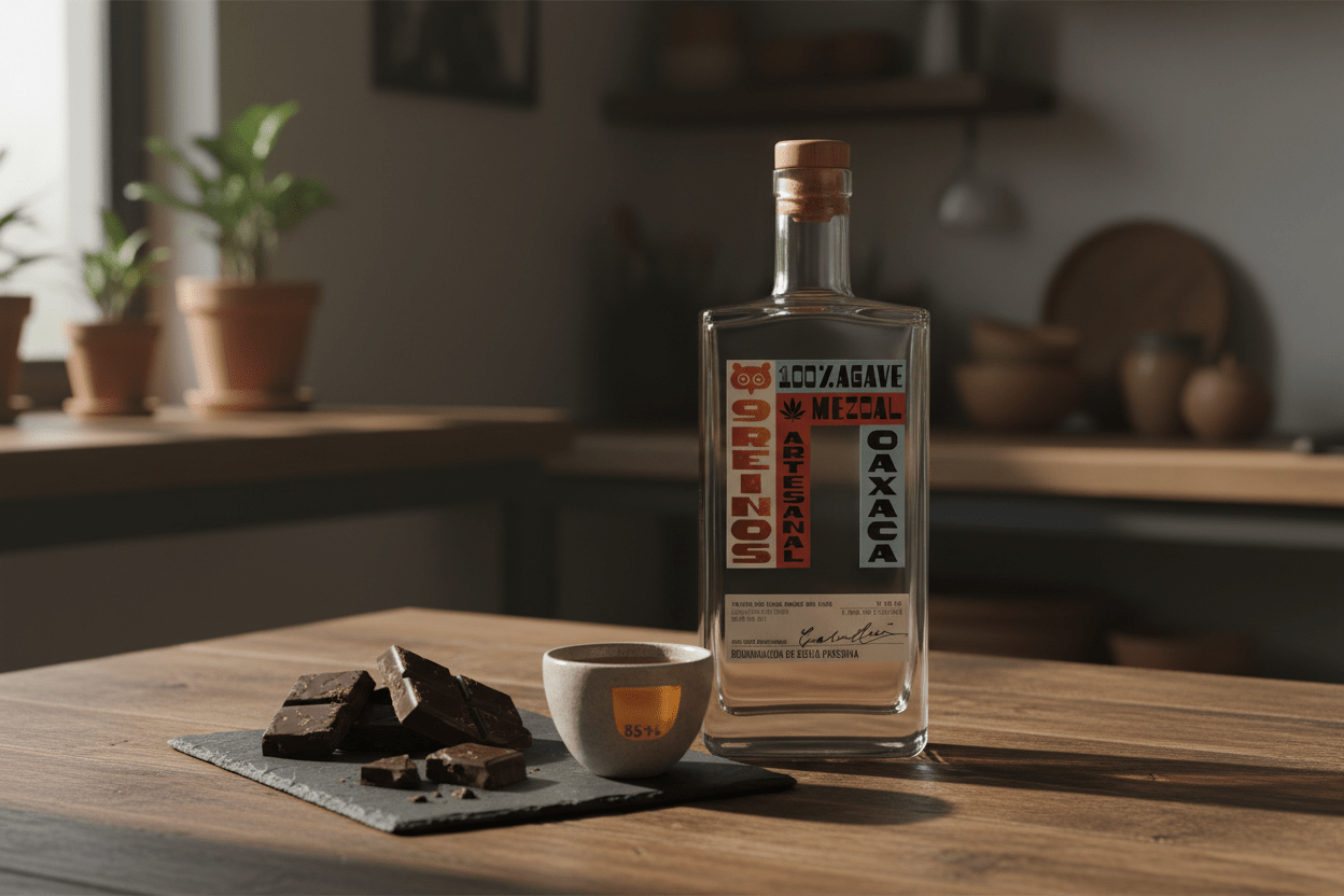 Destilado de Agave Mezcal 9 Reinos Espadín 750ml 100% Artesanal Oaxaca, México - La Cava