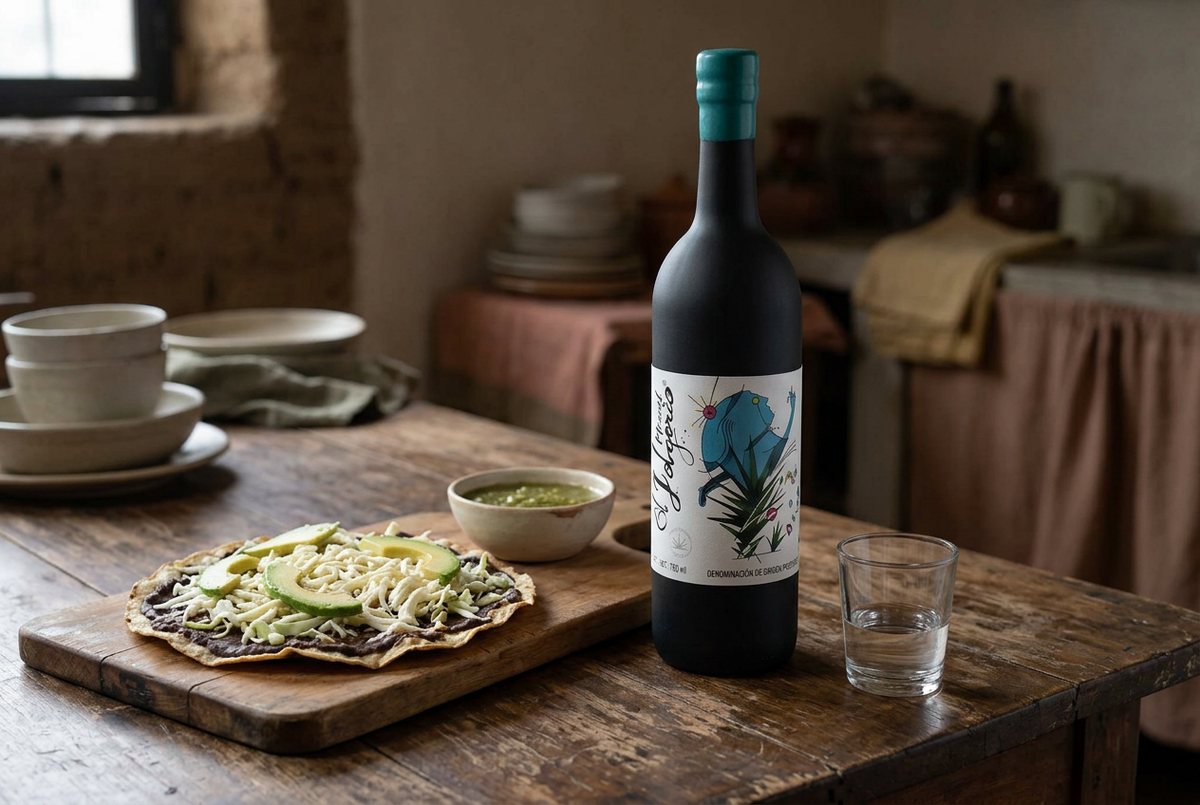 El Jolgorio Karwinskii con tlayuda y salsa verde