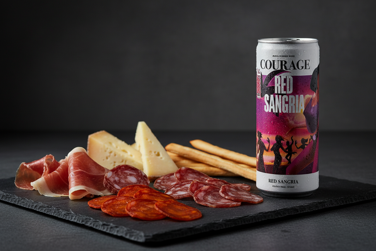 Embutidos ibéricos con Sangría Courage