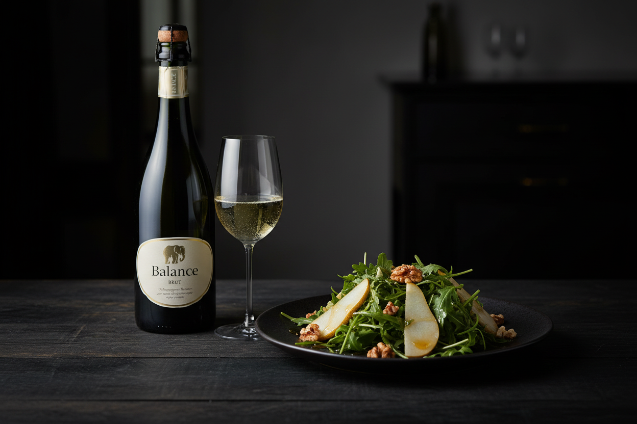 Ensalada de peras con Espumoso Sauvignon Blanc
